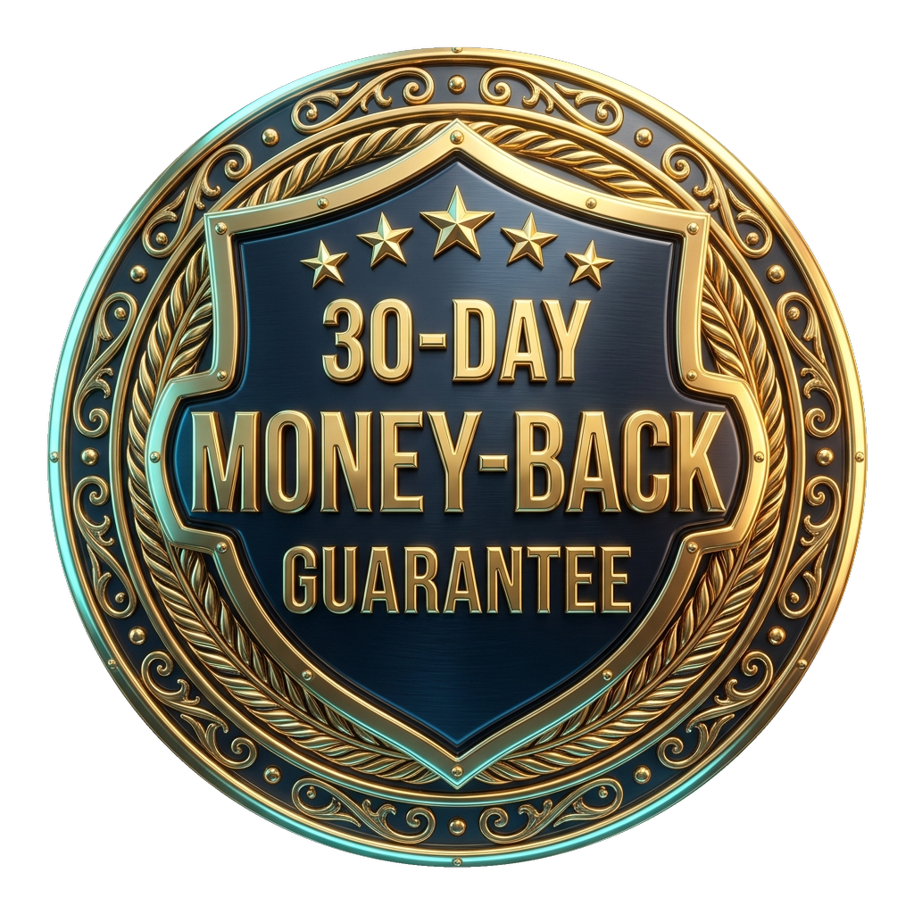 30-Day 100% Money Back Guarantee Official Seal